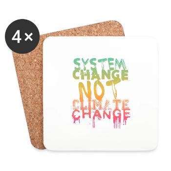 Changement de système - pas changement climatique - Dessous de verre (lot de 4) - blanc - Devant