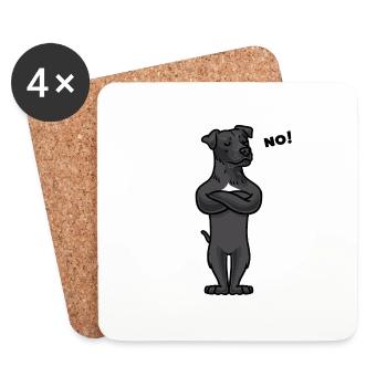 Patterdale Terrier Chien - Dessous de verre (lot de 4) - blanc - Devant
