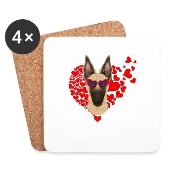 Malinois Lover I Dog Lover I Malinois - Untersetzer (4er-Set) - Weiß - Vorne