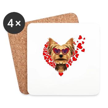 Yorkshire Terrier Lover I Dog Lover I Yorkshire - Coasters (set of 4) - white - Front
