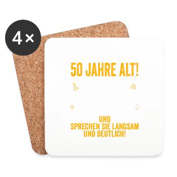 50. Geburtstag lustige Geschenke Männer 50 Jahre - Untersetzer (4er-Set) - Weiß - Vorne