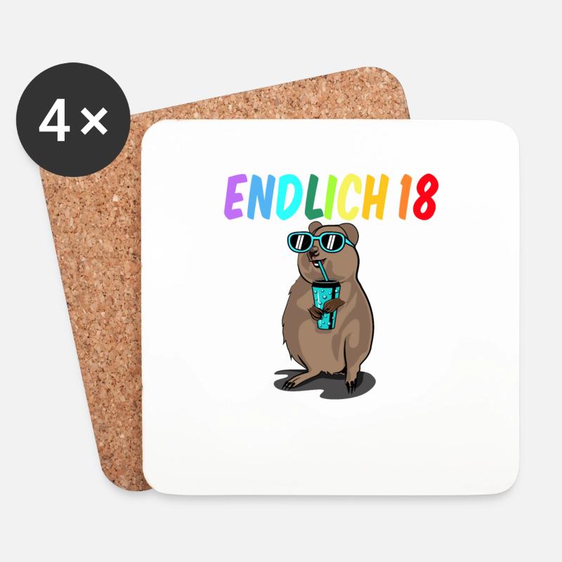 18 Geburtstag Fun Geschenk lustig 18. Ehrentag - Untersetzer (4er-Set) - Weiß