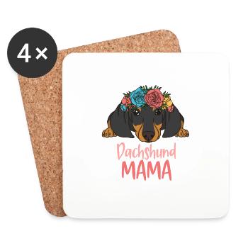 DACKEL MAMA - Untersetzer (4er-Set) - Weiß - Vorne