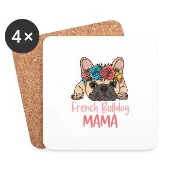FRENCHIE MAMA - Untersetzer (4er-Set) - Weiß - Vorne