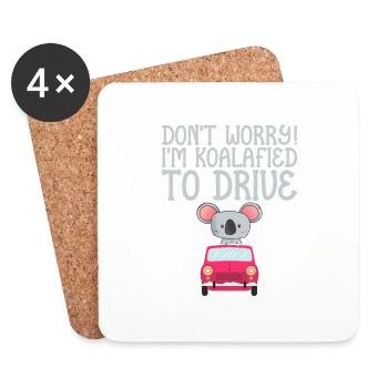 Don't Worry! I'm Koalafied To Drive 4 - Untersetzer (4er-Set) - Weiß - Vorne