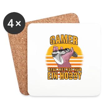 Egoshooter Pro Gamer Nerd Gaming PC Spieler - Untersetzer (4er-Set) - Weiß - Vorne