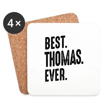 Mens Funny Personalized Name Thomas - Coasters (set of 4) - white - Front