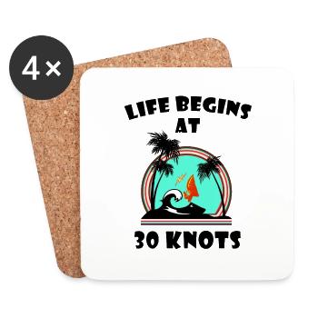 Life begins at 30 knots - Dessous de verre (lot de 4) - blanc - Devant