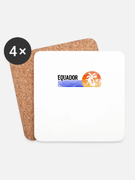 Equador Souvenir Urlaub Reise Palmen Retro Sunset - Untersetzer (4er-Set) - Weiß