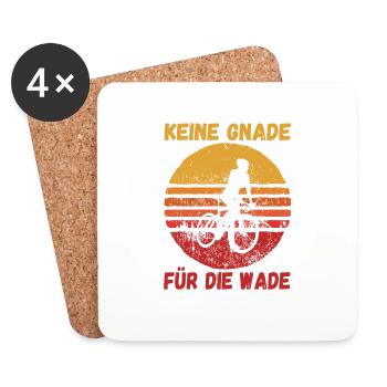 Keine Gnade für die Wade Rennradfahrer Rennrad - Untersetzer (4er-Set) - Weiß - Vorne