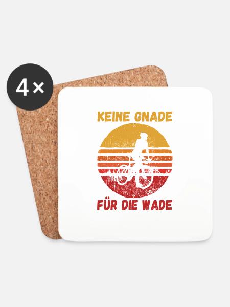Keine Gnade für die Wade Rennradfahrer Rennrad - Untersetzer (4er-Set) - Weiß