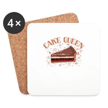 Cake Queen Gebäck Kuchen backen Konditorei - Untersetzer (4er-Set) - Weiß - Vorne