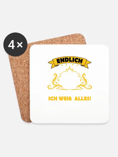 22 Geburtstag Mädchen Junge Fun Geschenk lustig - Untersetzer (4er-Set) - Weiß