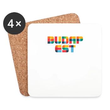 Budapest Hungary CMYK Pop Art Style - Coasters (set of 4) - white - Front