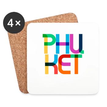 Phuket Thailand Pop Art Letters - Coasters (set of 4) - white - Front