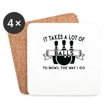Pour le bowling, vous avez besoin de beaucoup de balles - Dessous de verre (lot de 4) - blanc - Devant