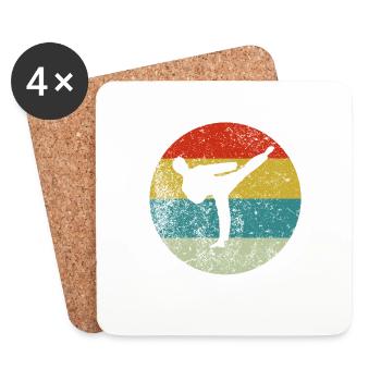 taekwondo - Dessous de verre (lot de 4) - blanc - Devant