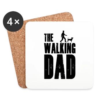 The Walking Dad - Hund Dog Papa Vatertag - Untersetzer (4er-Set) - Weiß - Vorne