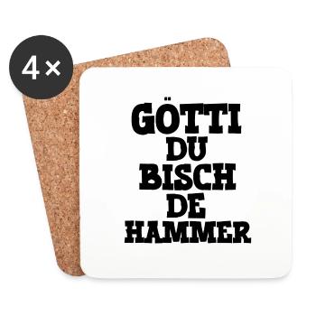 Götti du bisch de Hammer Patenonkel Schweiz Taufe - Untersetzer (4er-Set) - Weiß - Vorne