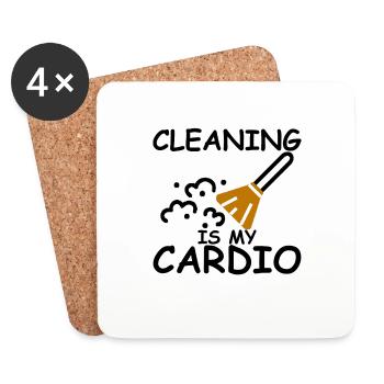Cleaning Is My Cardio - Coasters (set of 4) - white - Front