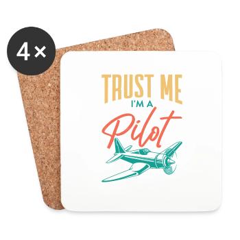 Croyez-moi, je suis un pilote pilote d’aviation - Dessous de verre (lot de 4) - blanc - Devant