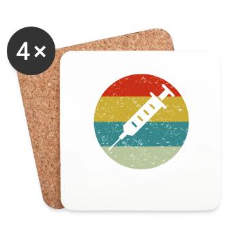 vaccines vintage - Coasters (set of 4) - white - Front