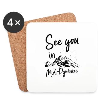 Midi-Pyrénées France hiking and skiing - Coasters (set of 4) - white - Front