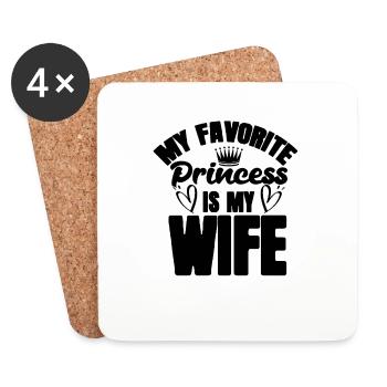 wife princess - Untersetzer (4er-Set) - Weiß - Vorne