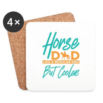 Cheval Papa comme un papa ordinaire mais cavalier plus cool Eque - Dessous de verre (lot de 4) - blanc - Devant