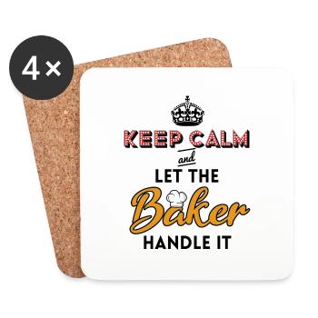 bäcker backstube bäckerin spruch sprüche kneter - Untersetzer (4er-Set) - Weiß - Vorne