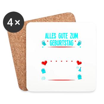 Papa Geburtstag Geschenk Geburtstagsgeschenk Kind - Untersetzer (4er-Set) - Weiß - Vorne