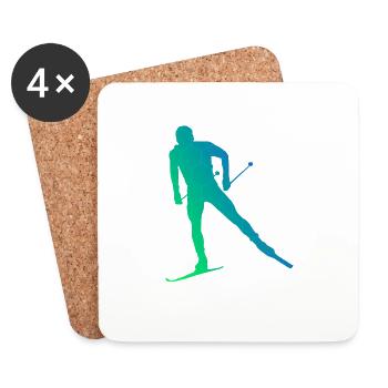 Cross-country skiing Classic Men's cross-country skiing Skating - Coasters (set of 4) - white - Front