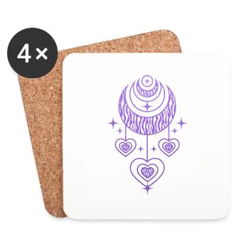Illustration for meditation and love - Coasters (set of 4) - white - Front