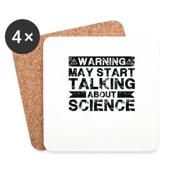 Warning can start talking about science - Coasters (set of 4) - white - Front