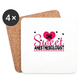 One Sweet Anesthesiologist Hearts Valentines Day - Untersetzer (4er-Set) - Weiß - Vorne