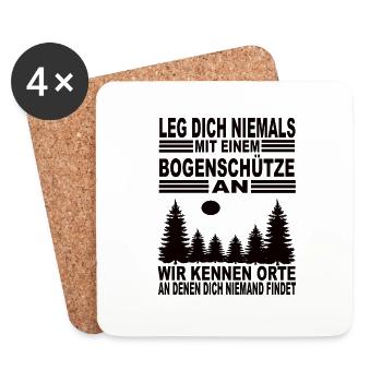 Leg Dich Niemals Mit Einem Bogenschütze an - Untersetzer (4er-Set) - Weiß - Vorne
