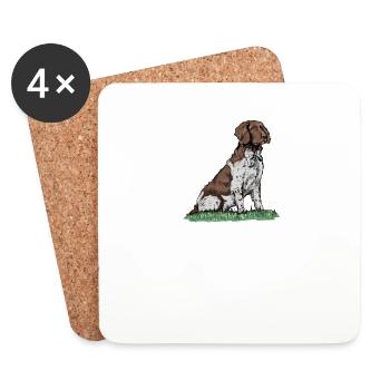 Großer Münsterländer I Vorstehhund Jagdhund Motiv - Coasters (set of 4) - white - Front