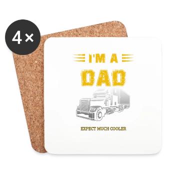 chauffeur de camion papa - Dessous de verre (lot de 4) - blanc - Devant