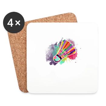 Athletes Men Women Children Badminton Badminton - Coasters (set of 4) - white - Front