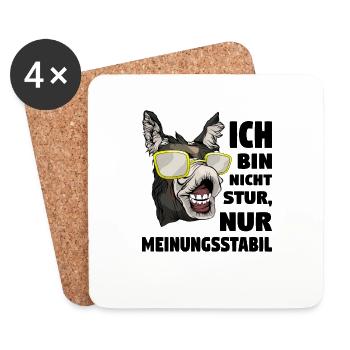 Bauer Esel - Untersetzer (4er-Set) - Weiß - Vorne