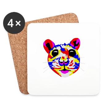 Mouse Head Cleverness - Logo - Coasters (set of 4) - white - Front