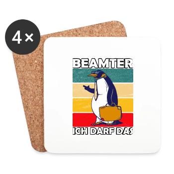 Beamter Beamtin Spruch Ich Darf Das - Untersetzer (4er-Set) - Weiß - Vorne