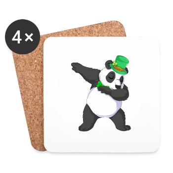 Dabbing Panda St Patricks Tag - Untersetzer (4er-Set) - Weiß - Vorne
