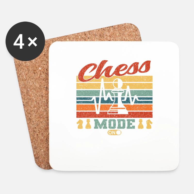Schach Chess Schachspieler Schach - Untersetzer (4er-Set) - Weiß