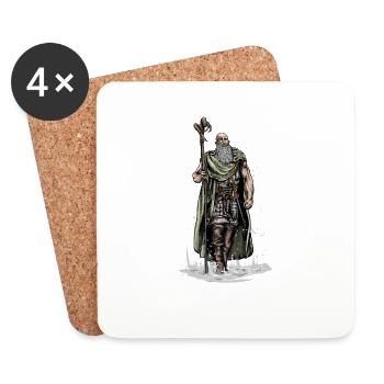 Druide I Kelten & Wikinger Norse Motiv für - Untersetzer (4er-Set) - Weiß - Vorne