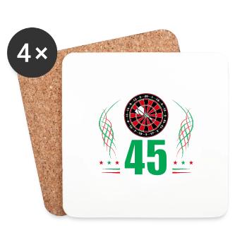 45. Geburtstag Darts Geschenk lustig 45 Jahre Dart - Untersetzer (4er-Set) - Weiß - Vorne