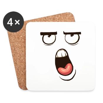 Face Cartoon LOL - Coasters (set of 4) - white - Front