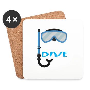 Born To Dive Scuba Diving Diver - Untersetzer (4er-Set) - Weiß - Vorne