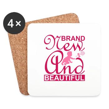 Baby Girl I Baby Girl I Newborn Girl - Coasters (set of 4) - white - Front