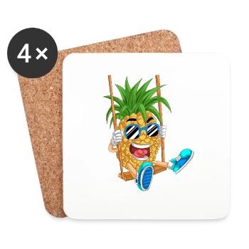 Pineapple Swinger - Coasters (set of 4) - white - Front